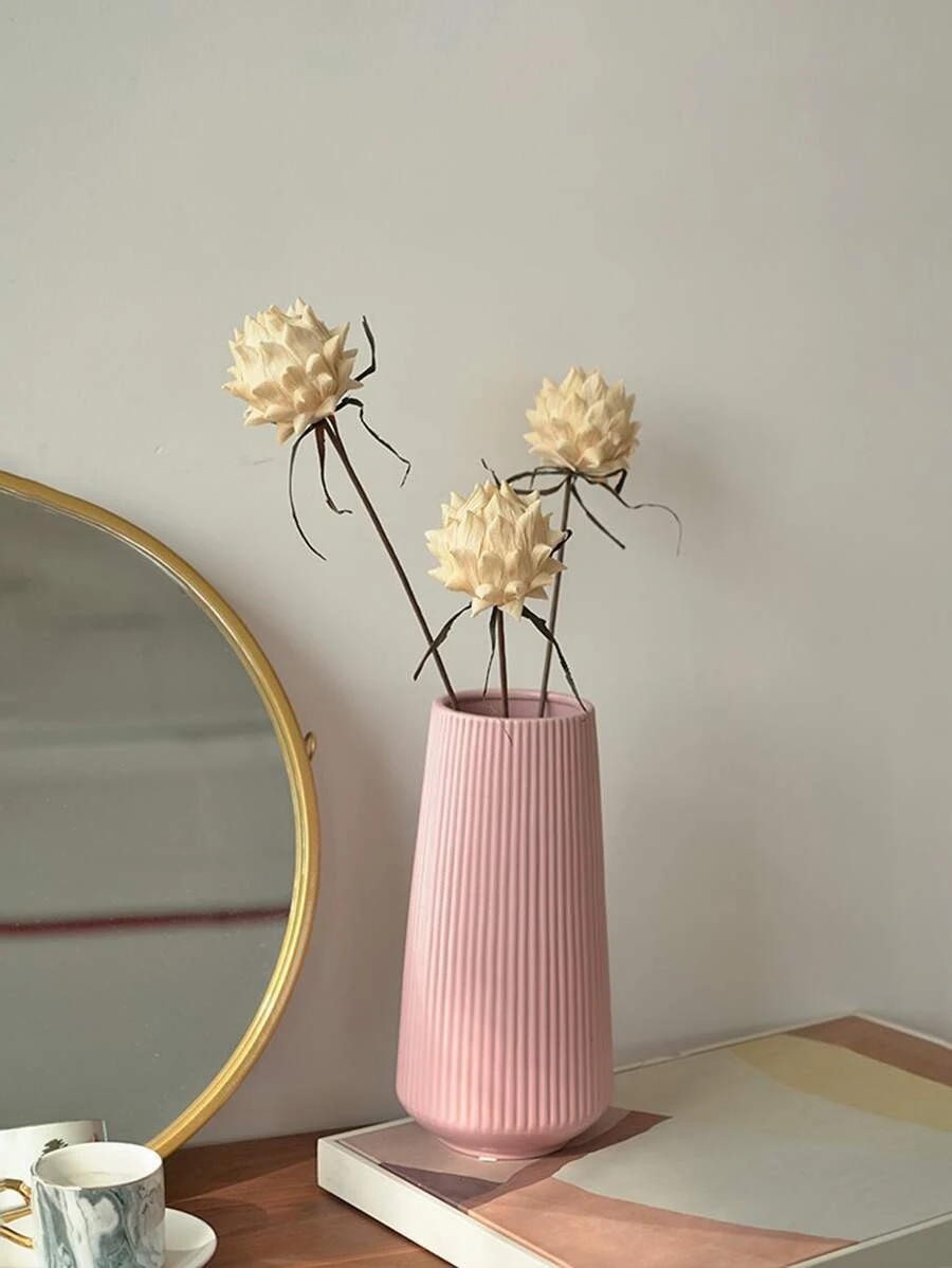 1入組塑膠花瓶適用於花卉和家居裝飾 - 粉色 - 查看 1