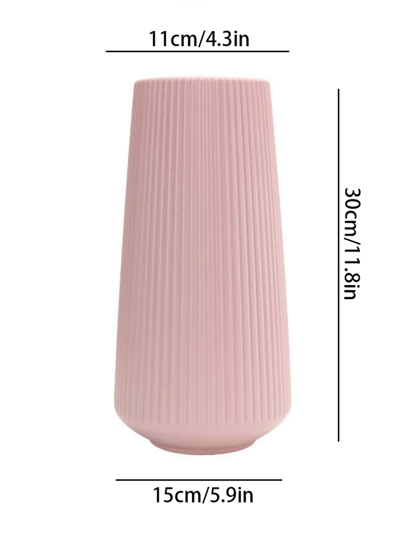 1pc Plastic Flower Vase, Minimalist Pink Vases For Flower And Home Decor - Pink - View 3
