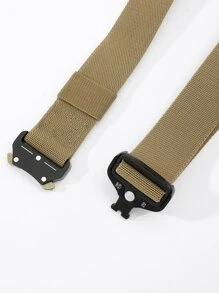 Men Minimalist Tape Belt - Khaki - View 3