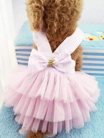 1入組蝴蝶結裝飾寵物連衣裙