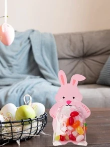 10 piezas/set Bolsa de embalaje caramelo dibujos animados lindo con diseño de conejo para casa - Rosa - Ver 5