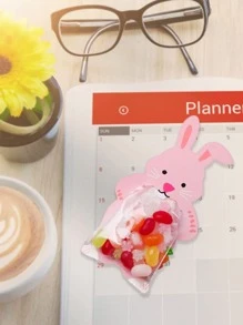 10 piezas/set Bolsa de embalaje caramelo dibujos animados lindo con diseño de conejo para casa - Rosa - Ver 6