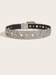 Gürtel mit Strass Dekor - Silber - Übersicht 2