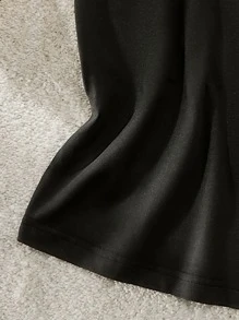 SHEIN LUNE Plus Contrast Lace Cami Top - Black - View 5