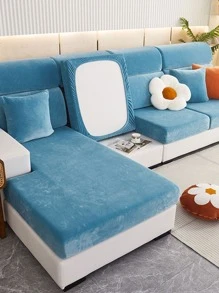 1入組彈性沙發座套客廳用簡約藍色沙發套 - 藍色 - 查看 1