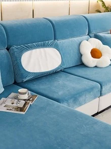 1入組彈性沙發座套客廳用簡約藍色沙發套 - 藍色 - 查看 2