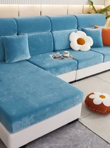 1入組彈性沙發座套客廳用簡約藍色沙發套 - 藍色 - 查看 5
