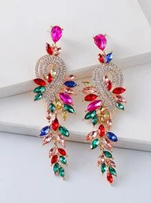 水鑽裝飾耳墜 - 彩色 - 查看 2