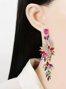 水鑽裝飾耳墜 - 彩色 - 查看 4