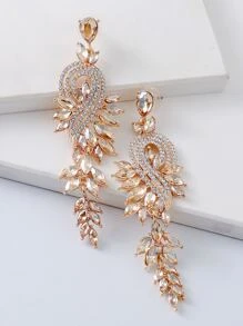 juran 水鑽裝飾耳墜 - 香檳色 - 查看 2