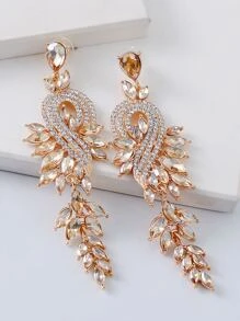 juran 水鑽裝飾耳墜 - 香檳色 - 查看 4