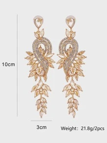 juran 水鑽裝飾耳墜 - 香檳色 - 查看 5