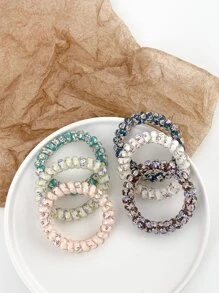 6件套花卉图案螺旋发带休闲款 - 彩色 - 查看 2