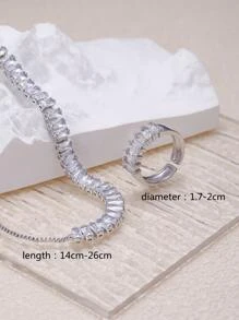 Pulsera zirconia cúbica & Anillo - Plateado - Ver 3