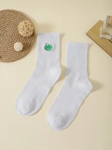 Vớ thủy thủ đoàn thêu ếch - trắng - Xem 3