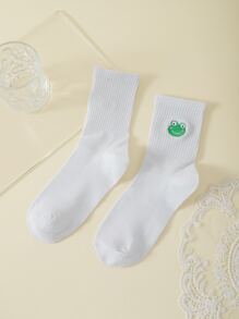 Vớ thủy thủ đoàn thêu ếch - trắng - Xem 4