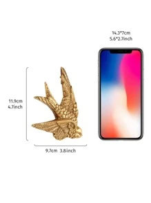 1pc ABS Wall Hanging, Bird Design Hanging Decoration For Home,Home Decor ,Room Decor,Wall Decor Gifts Birthday Graduation - Gold - View 5