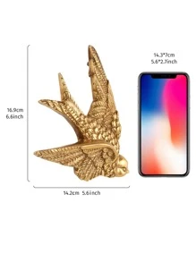 1pc ABS Wall Hanging, Bird Design Hanging Decoration For Home,Home Decor ,Room Decor,Wall Decor Gifts Birthday Graduation - Gold - View 6
