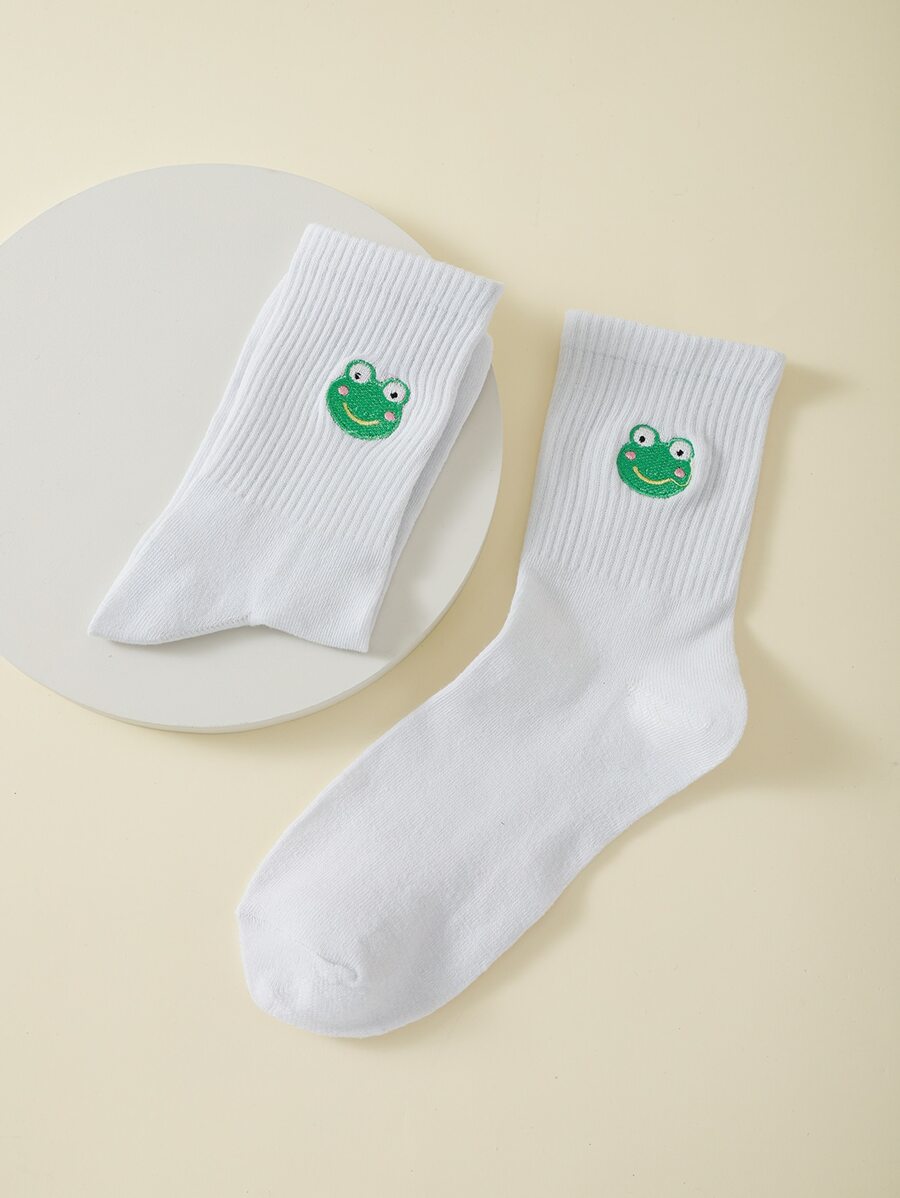 Vớ thủy thủ đoàn thêu ếch - trắng - Xem 1