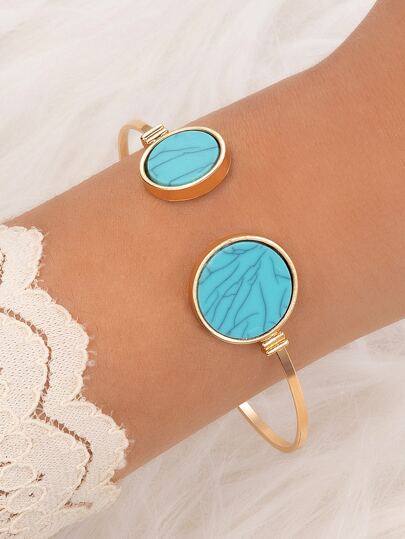 Turquoise Decor Cuff Bangle