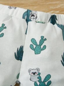 Baby Boy Cactus And Koala Print Tank Top & Shorts - White - View 9