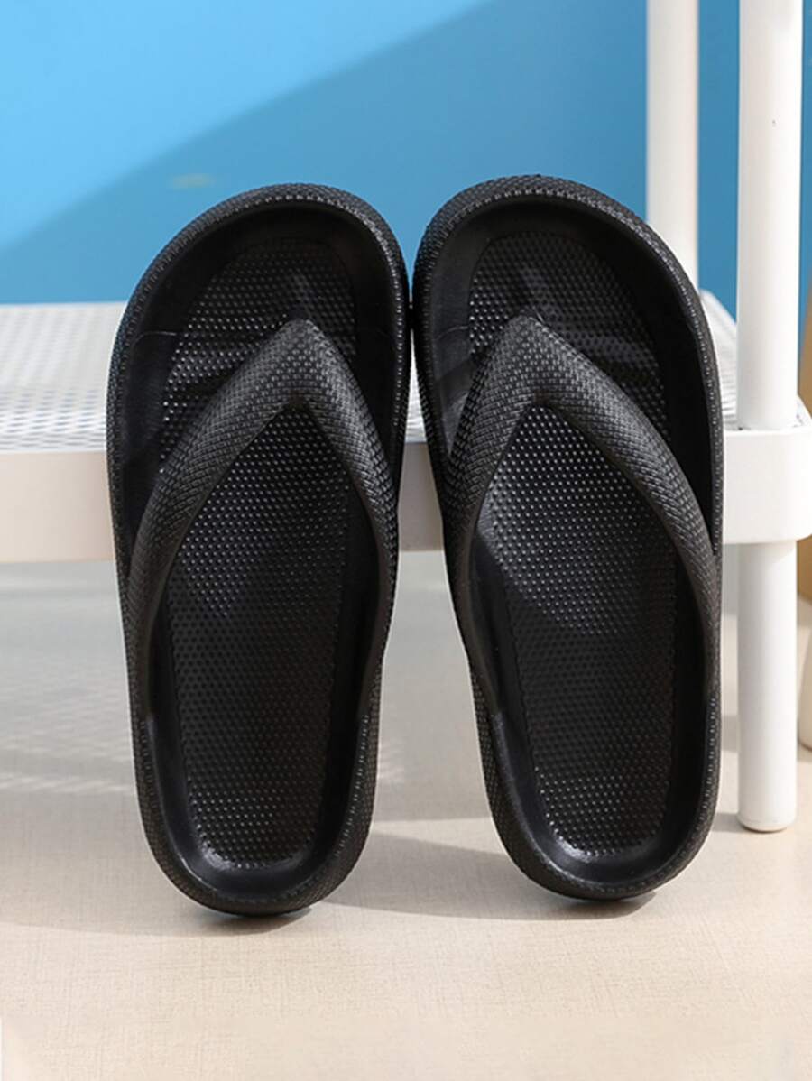 Dép xỏ ngón có thiết kế mũi nhọn cho nam, Dép EVA màu đen mùa hè tối giản - màu đen - Xem 1