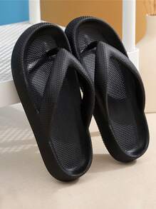 Dép xỏ ngón có thiết kế mũi nhọn cho nam, Dép EVA màu đen mùa hè tối giản - màu đen - Xem 2