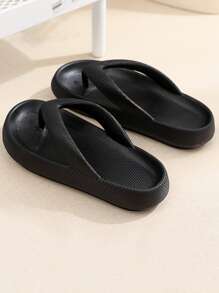 Dép xỏ ngón có thiết kế mũi nhọn cho nam, Dép EVA màu đen mùa hè tối giản - màu đen - Xem 3