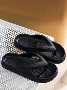 Dép xỏ ngón có thiết kế mũi nhọn cho nam, Dép EVA màu đen mùa hè tối giản - màu đen - Xem 5