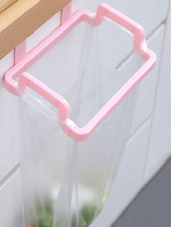 1入組塑料垃圾袋儲物架廚房用極簡粉色儲物架