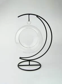 1pc Đồ trang trí bằng sắt, Đồ trang trí thiết kế mặt trăng hiện đại cho trang trí nhà E-I-D - màu đen - Xem 2