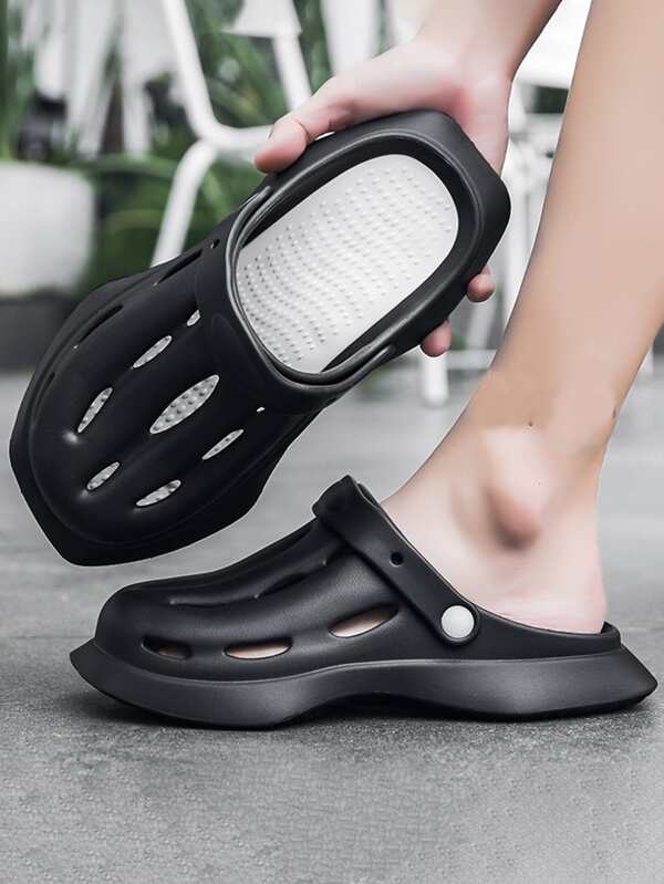 Men Hollow Out Vented Clogs EVA Clogs Black SHEIN USA