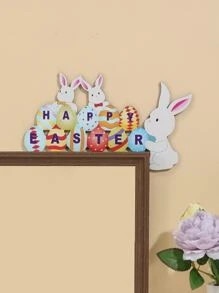 1 Đồ Gỗ Trang Trí Thủ Công Dễ Thương Thỏ Phục Sinh & Trứng Thiết Kế Trang Trí Thủ Công Cho Gia Đình - Nhiều màu - Xem 1