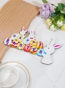 1 Đồ Gỗ Trang Trí Thủ Công Dễ Thương Thỏ Phục Sinh & Trứng Thiết Kế Trang Trí Thủ Công Cho Gia Đình - Nhiều màu - Xem 2