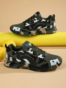 NỮ Mẫu Camo Giày Chạy bộ , Chóp giầy tròn Đan Mặt trước thắt dây Giày thể thao - Nhiều màu - Xem 4