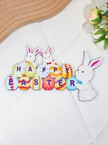 1 Đồ Gỗ Trang Trí Thủ Công Dễ Thương Thỏ Phục Sinh & Trứng Thiết Kế Trang Trí Thủ Công Cho Gia Đình - Nhiều màu - Xem 4