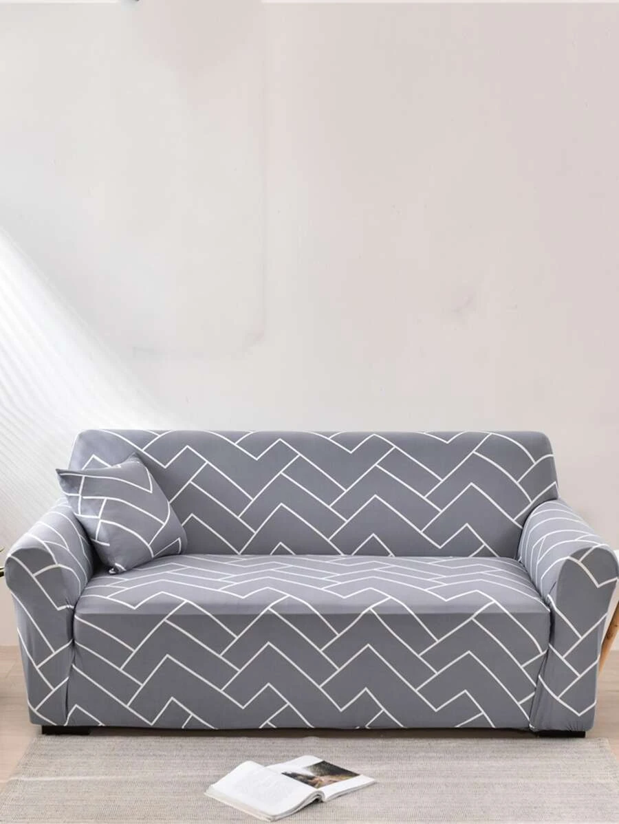 1入組幾何樣式沙發套帶1入組靠墊套不附帶墊芯現代滌綸有彈性沙發套 - 彩色 - 查看 1