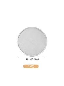 1pc 16 Inch Stainless Steel Pizza Pan, Round Pizza Tray For Kitchen Baking - Silver - View 3