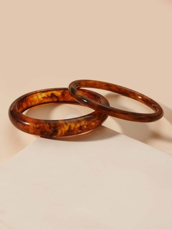 2pcs/set Tortoiseshell Bangle