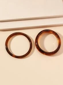 2pcs/set Tortoiseshell Bangle - Brown - View 3