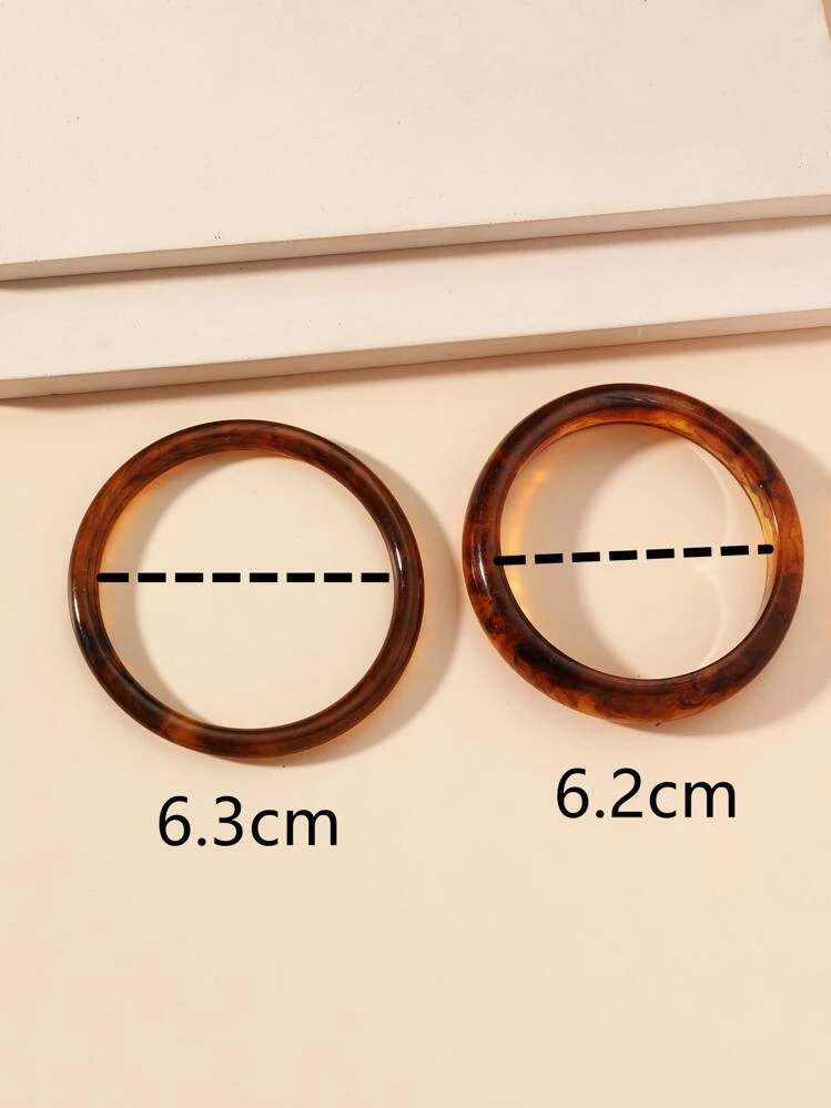 2 piezas/set Brazalete de carey - Marrón - Ver 4