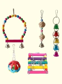 Bộ 10 chiếc chuông treo con vẹt & bộ đồ chơi bậc thang - Nhiều màu - Xem 2