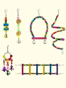 Bộ 10 chiếc chuông treo con vẹt & bộ đồ chơi bậc thang - Nhiều màu - Xem 3