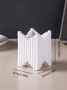 1個樹脂幾何設計香爐燭臺,適用於家庭裝飾使用 - 白色 - 查看 4
