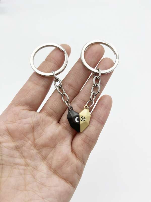 2pcs Couple Heart Charm Keychain SHEIN USA