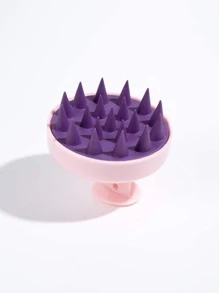 洗髮水按摩刷浴梳，1入組頭皮護理髮刷，帶長而靈活的矽膠梳齒，去屑髮刷/髮梳適合所有髮質，男士女士 - 彩色 - 查看 3