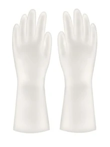 1雙PVC家用透明白色防水家用清潔手套