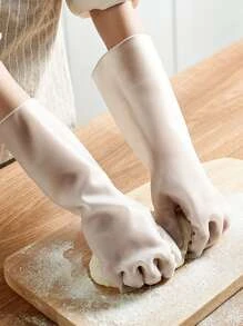 1雙PVC家用透明白色防水家用清潔手套