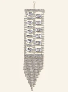 Pulsera con diamante de imitación con diseño de fleco - Plateado - Ver 4