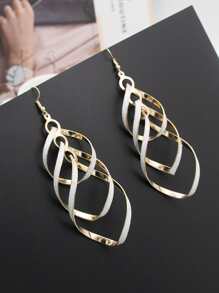 Aretes colgantes geométricos - Amarillo Oro - Ver 2